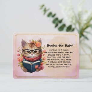 Books for Baby Cute Kitten Reading A Book Enclosure Card