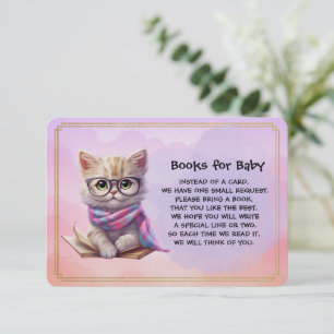Books for Baby Cute Kitten Reading A Book Enclosure Card