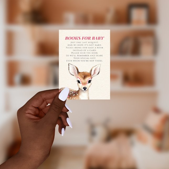 Books For Baby Deer Baby Shower Book Request Enclosure Card (Creator Uploaded)