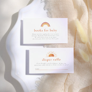 Books for Baby & Diaper Raffle Sun Baby Shower Enclosure Card