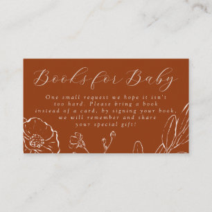 Books for Baby Elegant Burnt Orange Botanical Enclosure Card