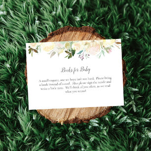 Books For Baby Elegant White Rose Enclosure Card