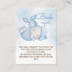 Books for baby elephant baby boy shower  enclosure card