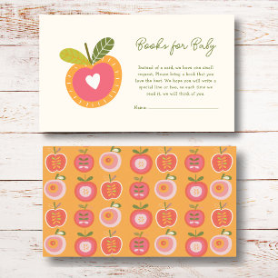Books for Baby Fall Baby Shower Apple Theme   Enclosure Card