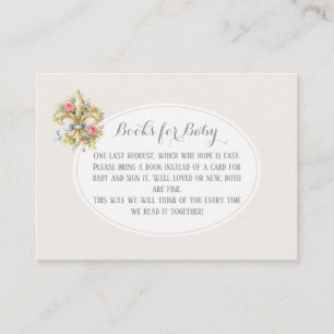 Books for Baby Fleur de Lys Baby Shower enclosure Card