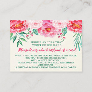 Books for Baby, Floral Baby Shower, Bring a Book Enclosure Card