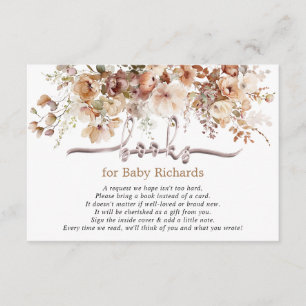 Books for Baby Floral Baby Shower Enclosure Card