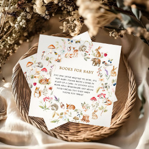 Books for Baby Forest Woodland Baby Shower Enclosure Card