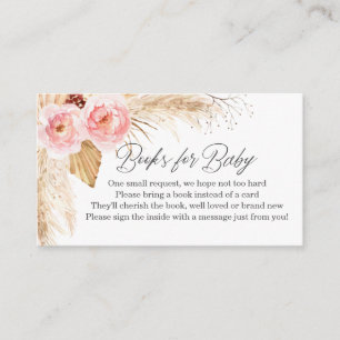 Books for baby girl boho floral pampass grass enclosure card