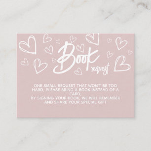 Books for Baby Girl Pink Modern Shower Enclosure Card