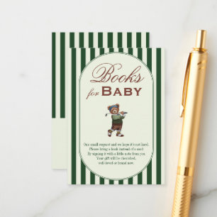 Books for Baby Golf "NEW TO THE CLUB" BABY Shower Enclosure Card