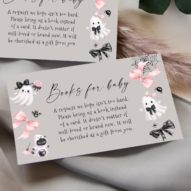 Books for Baby Halloween Girl Baby Shower Enclosure Card (Creator Uploaded)