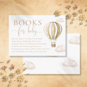 Books For Baby Hot Air Balloon Baby Shower Enclosure Card