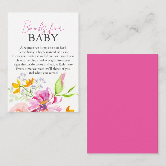 Books For Baby Invitations Enclosure Cards (Front/Back)