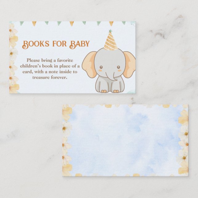 Books for Baby – Little Peanut Dreams Elephant Enclosure Card (Front/Back)
