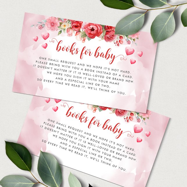 Books for baby Little Sweetheart Baby Shower Cute Enclosure Card (Creator Uploaded)