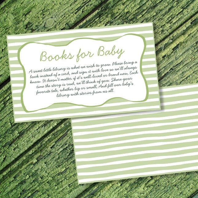 Books For Baby Matcha Green Tea Baby Shower Enclosure Card (Books For Baby Matcha Green Tea Baby Shower Enclosure Card)