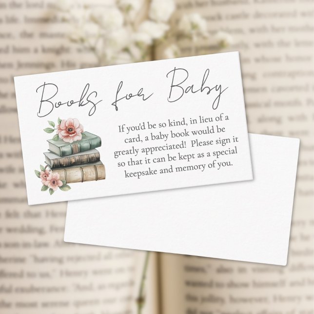 Books For Baby New Chapter Floral Baby Shower Enclosure Card (Books For Baby New Chapter Floral Baby Shower Enclosure Card)