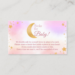 Books for Baby Over the Moon Girl Baby Shower Enclosure Card