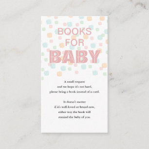 Books For Baby Pastel Pink Baby Shower Enclosure Card