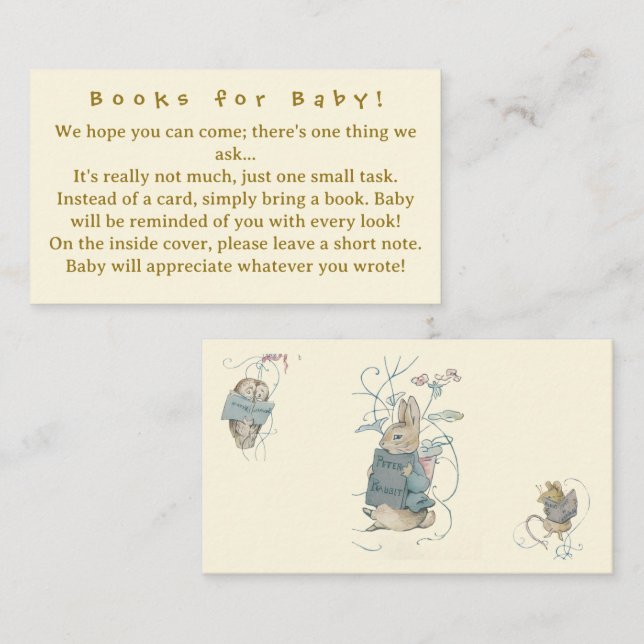 Books for Baby Peter Rabbit Themed Enclosure Card (Front/Back)
