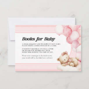 Books for Baby Pink Baby Shower Card