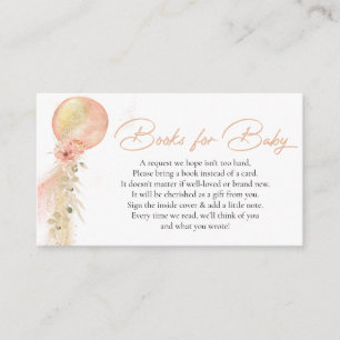 Books for baby Pink Balloons Eucalyptus Boho Enclosure Card