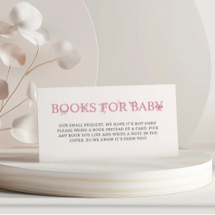 Books For Baby Pink Bow Baby Shower Book Request Enclosure Card