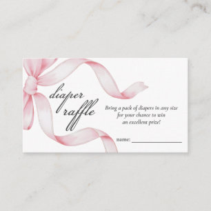 Books for Baby Pink Bow Baby Shower  Enclosure Car Card