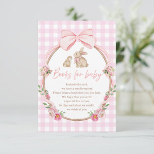 Books For Baby Pink Bow Gingham Enclosure cards
