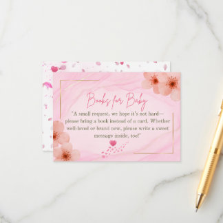 Books for Baby Pink Floral Enclosure Card