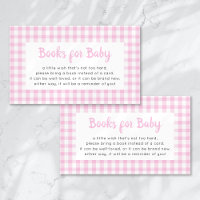 Books for Baby Pink Gingham Baby Shower