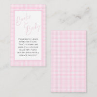 Books for Baby Pink Gingham Enclosure Card