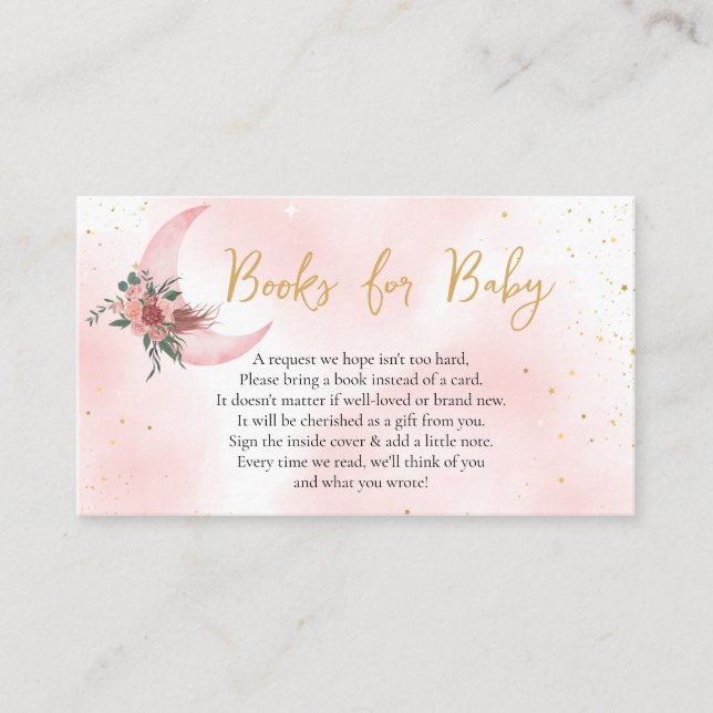 Books for baby Pink Gold We are over the Moon  Enclosure Card (Front)
