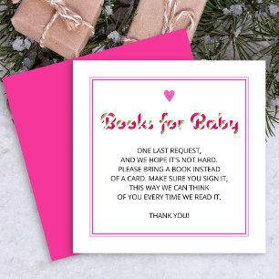 Books for Baby Pink Holiday Shower Insert