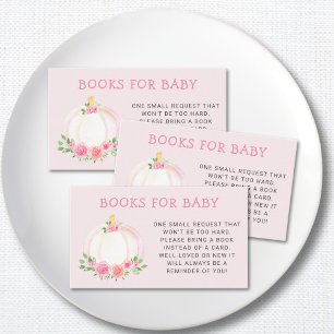 Books For Baby Pink Pumpkin Baby Shower Enclosure Card