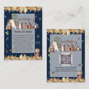 BOOKS FOR BABY POEM QR Code Woodland Animals Enclosure Card