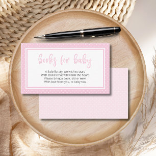 Books For Baby Polka Dot Girl Baby Shower Enclosure Card