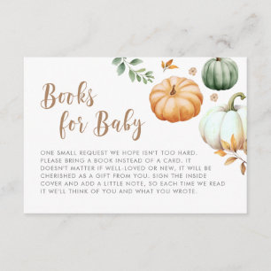 Books For Baby Pumpkin Autumn Fall Baby Shower E Enclosure Card