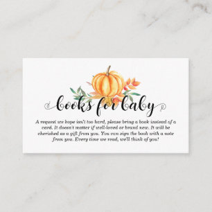 Books for Baby Pumpkin Baby Shower Enclosure Card