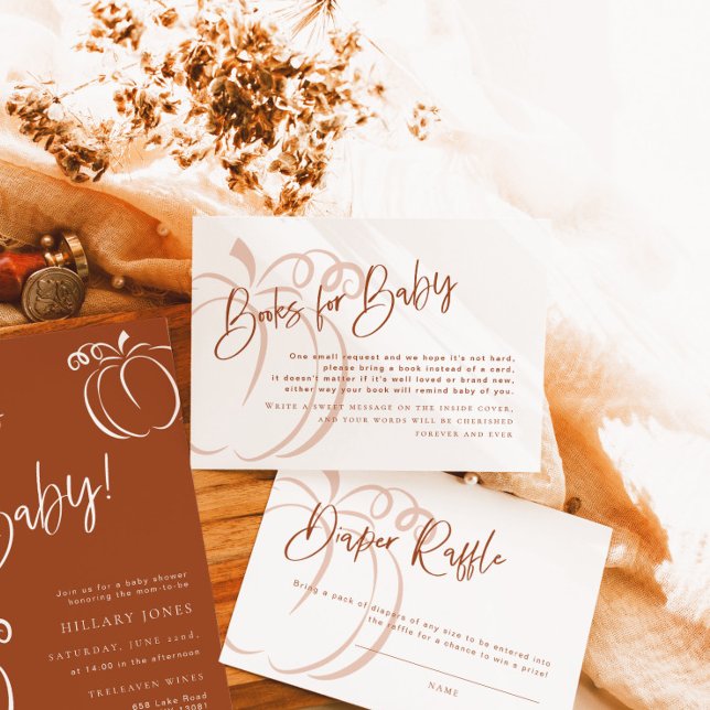 Books for Baby Pumpkin Boho Terracotta Baby Shower (Creator Uploaded)