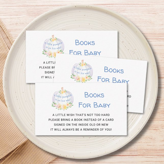 Books For Baby Pumpkin Boys Baby Shower Enclosure Card (Creator Uploaded)