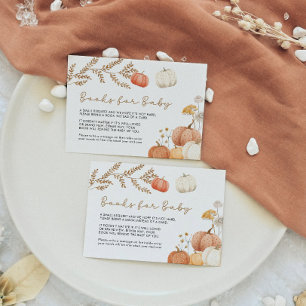Books for Baby Pumpkin Fall Baby Shower Enclosure Card