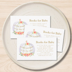 Books for Baby Pumpkin Fall Baby Shower Enclosure Card