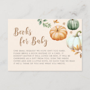 Books For Baby Pumpkin Fall Foliage Baby Shower Enclosure Card