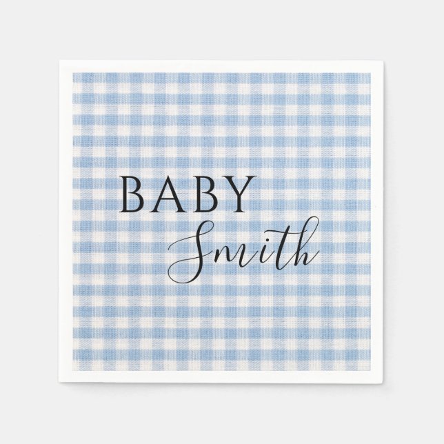 Books for Baby Q Baby Shower Barbecue Boy Blue Napkin (Front)