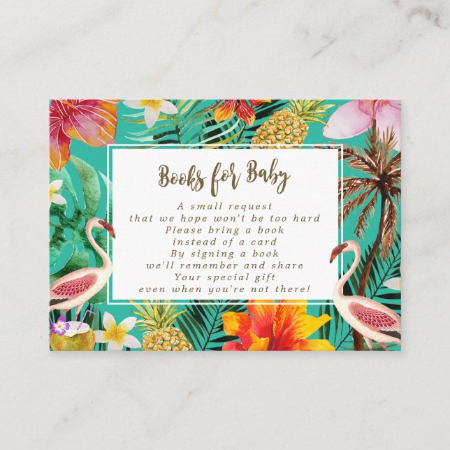 books for baby request card flamingo (Front)