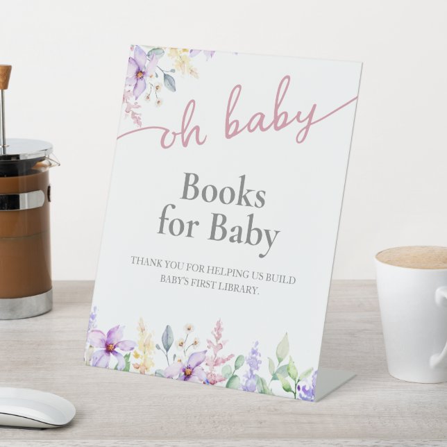 Books for Baby Request Oh Baby Wildflower  Pedestal Sign (In SItu)
