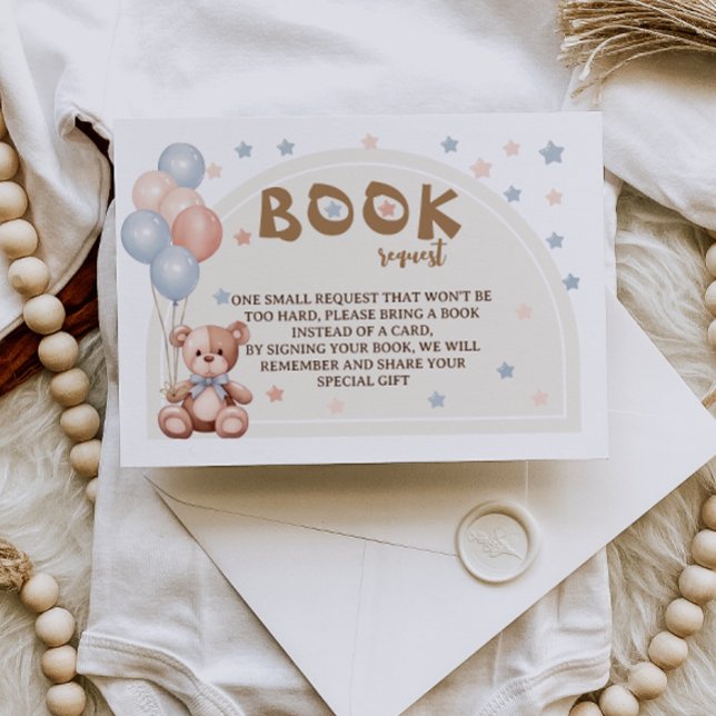 Books For Baby Rustic Bear Baby Shower Enclosure Card (Creator Uploaded)