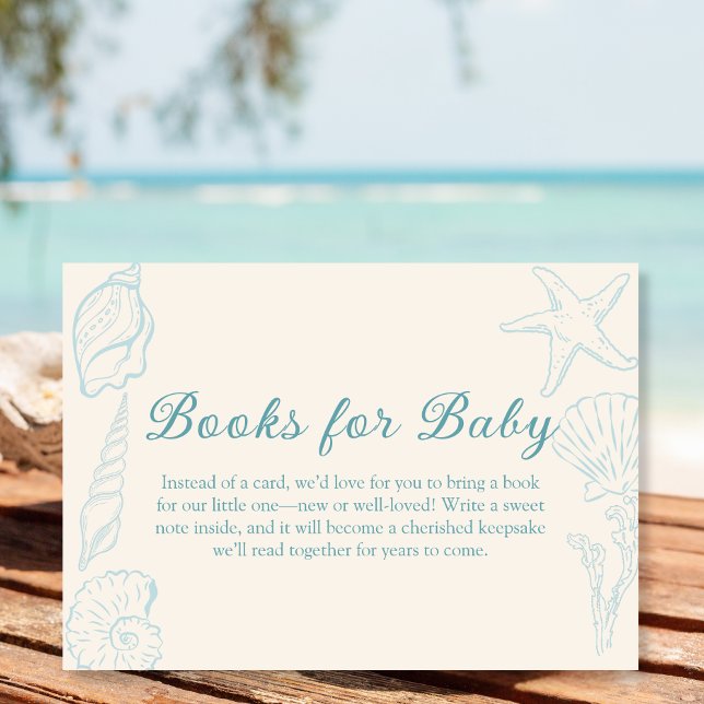  Books for Baby Seashell Beach Baby Shower Enclosure Card (Creator Uploaded)